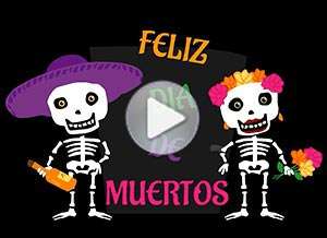  Tarjeta animada de Felicitaciones, Feliz d�a de muertos. 