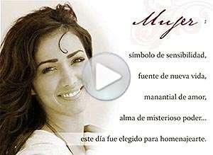  Tarjeta animada de D&iacute;a de la mujer, Homenaje a la mujer . 