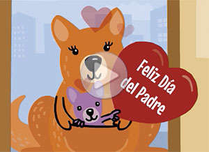  Tarjeta animada de D&iacute;a del Padre, Como no puedo saludarte en persona�. 