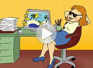  Tarjeta animada de D&iacute;a de la Secretaria, Ag�ndate un descanso en tu d�a!. 