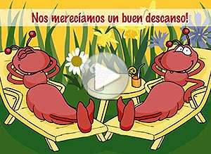  Tarjeta animada de D&iacute;a del Trabajador, Nos merecemos un buen descanso. 