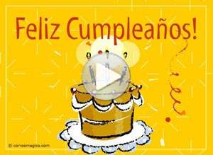  Tarjeta animada de Cumplea&ntilde;os, Feliz cumplea�os!. 