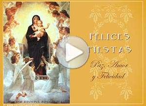  Tarjeta animada de Navidad, Paz, amor y felicidad. 