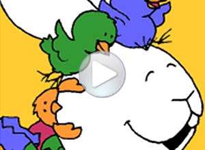  Tarjeta animada de Pascuas, Sorpresas con plumas. 