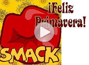  Tarjeta animada de Primavera, Besos primaverales. 