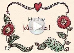  Tarjeta animada de Felicitaciones, Amor y alegr�a. 
