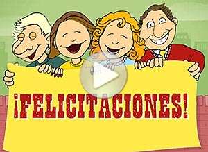  Tarjeta animada de Felicitaciones, De parte de todos. 