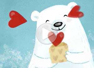  Tarjeta animada de Santos, Estoy pensando en ti. 