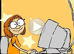  Tarjeta animada de Gracias, Gracias por tu cibersaludo. 