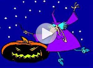  Tarjeta animada de Halloween, Magia negra. 