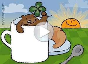  Tarjeta animada de Hola, Que tengas un d�a de suerte!. 