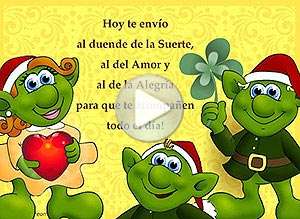  Tarjeta animada de Hola, Te env�o duendes!. 