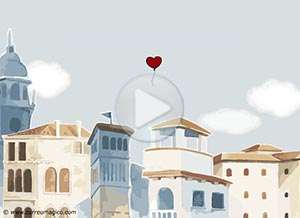  Tarjeta animada de Hola, Te env�o mi coraz�n. 