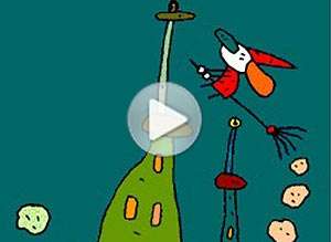  Tarjeta animada de Halloween, Bruja. 