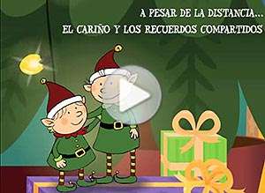  Tarjeta animada de Navidad, A la distancia. 
