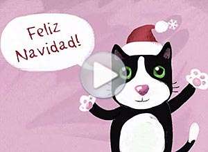  Tarjeta animada de Navidad, A la distancia te recuerdo. 