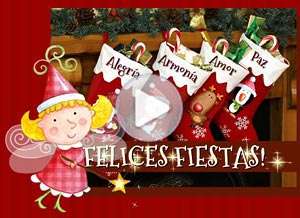  Tarjeta animada de Navidad, Felices fiestas!. 