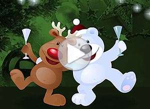  Tarjeta animada de Navidad, Por nuestra amistad. 