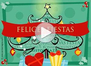  Tarjeta animada de Navidad, Felices fiestas. 