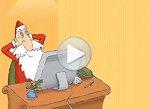  Tarjeta animada de Navidad, Hombre de negocios. 