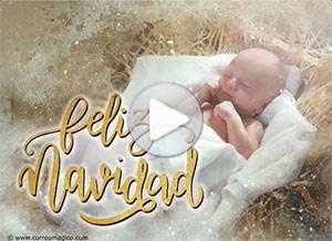  Tarjeta animada de Navidad, Hoy nos ha nacido un Salvador. 