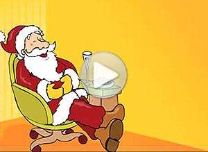  Tarjeta animada de Navidad, Trabajar s�lo un d�a por a�o. 