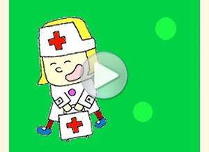  Tarjeta animada de Profesiones, Enfermera. 