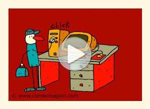  Tarjeta animada de Profesiones, T�cnico inform�tico. 