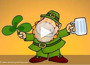  Tarjeta animada de St. Patrick, Don�t worry, beer happy!. 