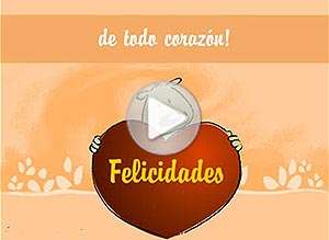  Tarjeta animada de Santos, Un saludo de todo coraz�n. 
