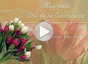  Tarjeta animada de D&iacute;a de la Secretaria, Gracias por todo. 