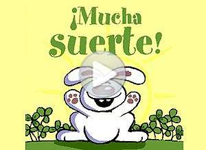  Tarjeta animada de Hola, Mucha suerte!. 