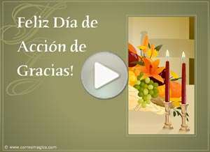 Tarjeta animada de Thanksgiving, Feliz d�a de acci�n de gracias