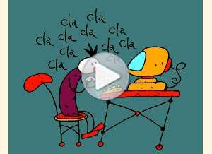  Tarjeta animada de Profesiones, Oficinista. 