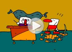  Tarjeta animada de Trabajo, �nos escapamos a comer?. 