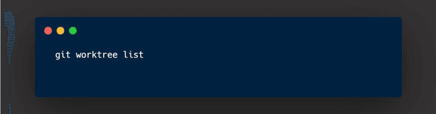 List worktrees Git strategy.