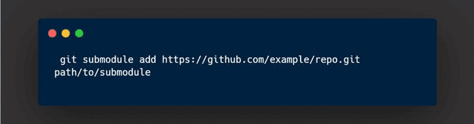Adding a submodule, an advanced Git concept.