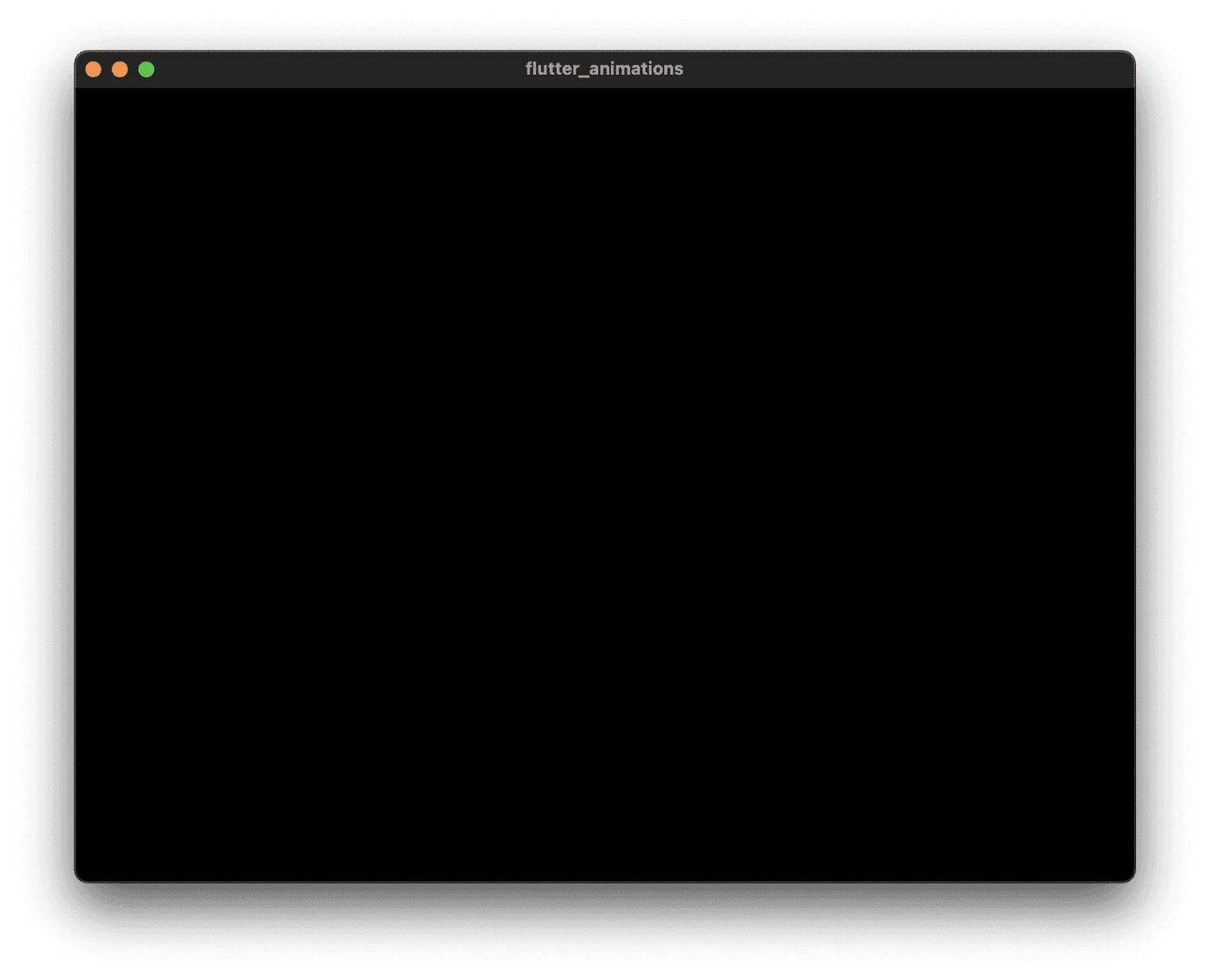 A blank flutter UI.