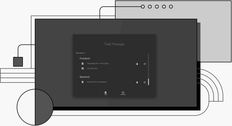 decorative cover image showing crud task manager