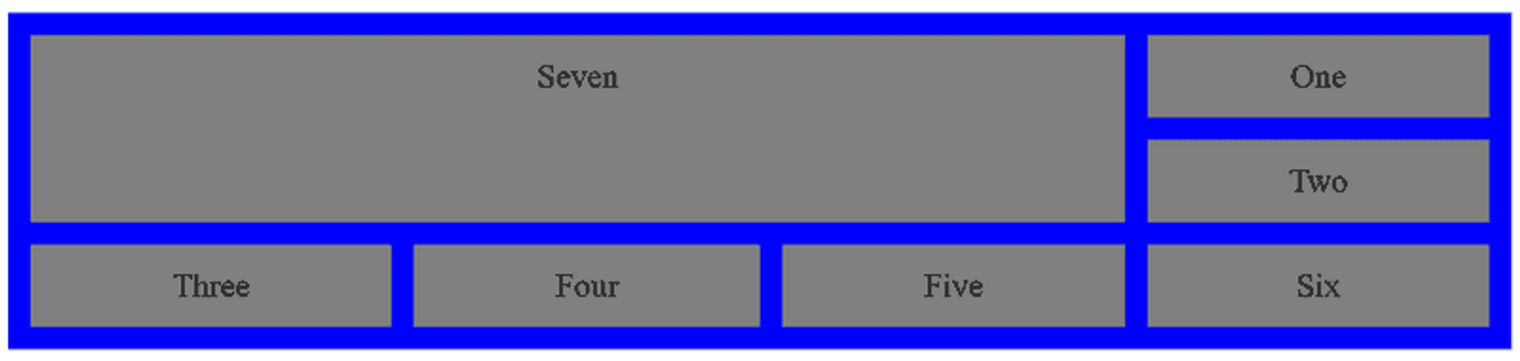 Seven numbered areas in the grid.