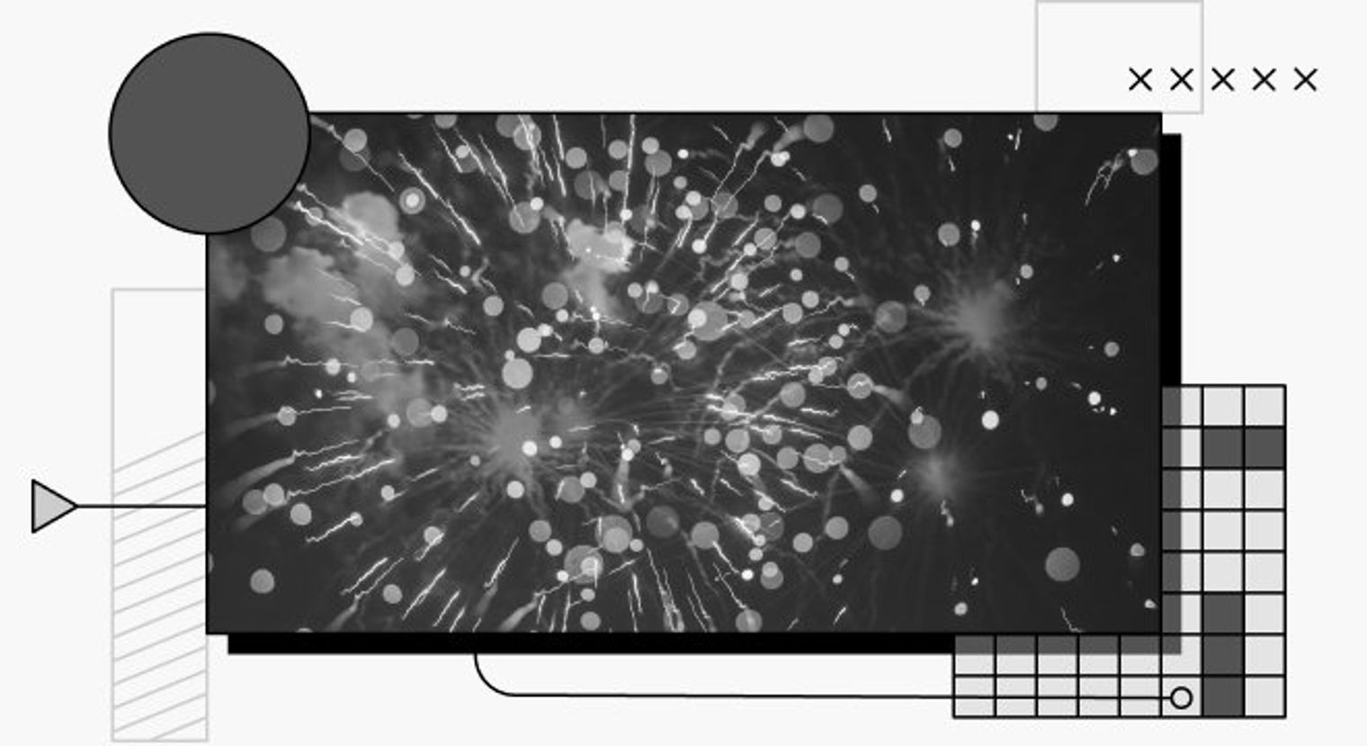 decorative cover image showing fireworks