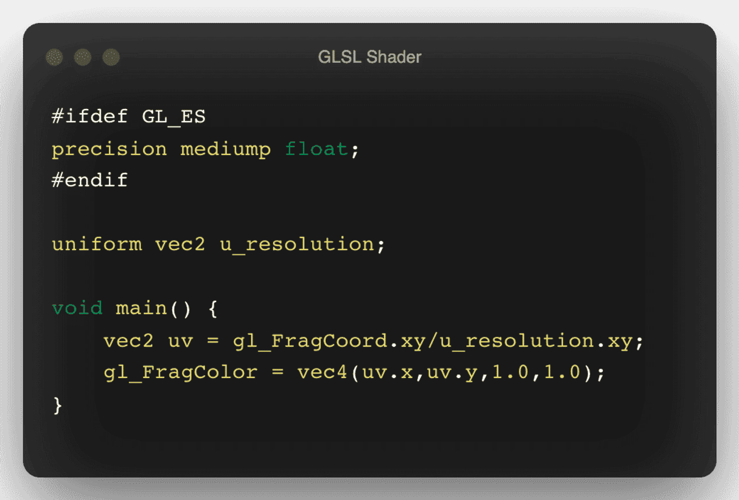 A GLSL code snippet.