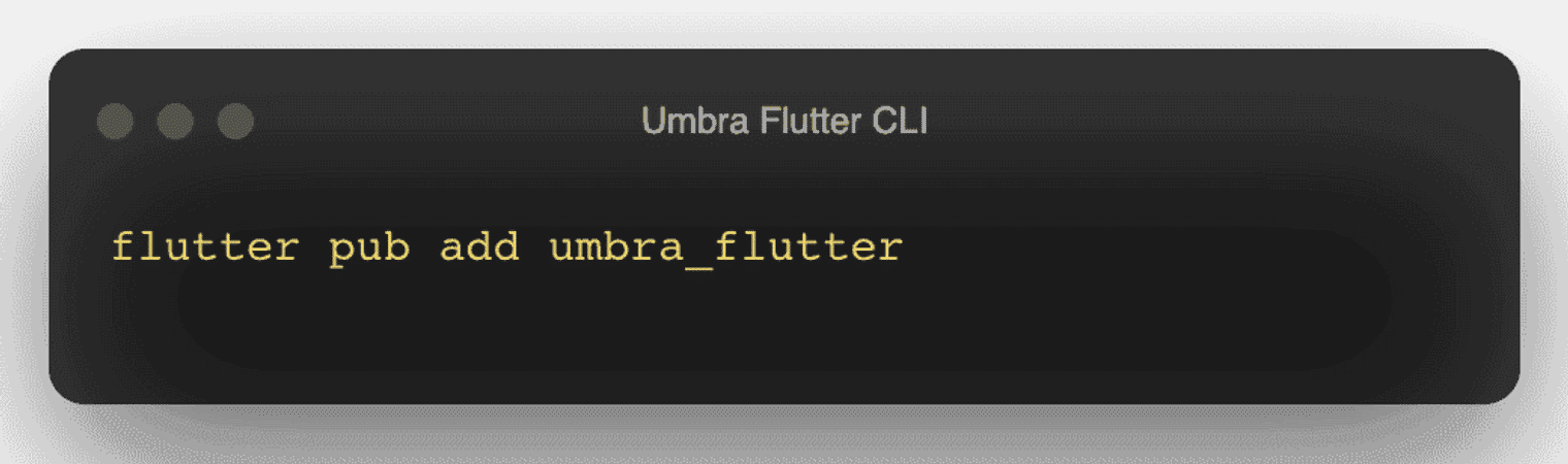 Umbra Flutter CLI command.