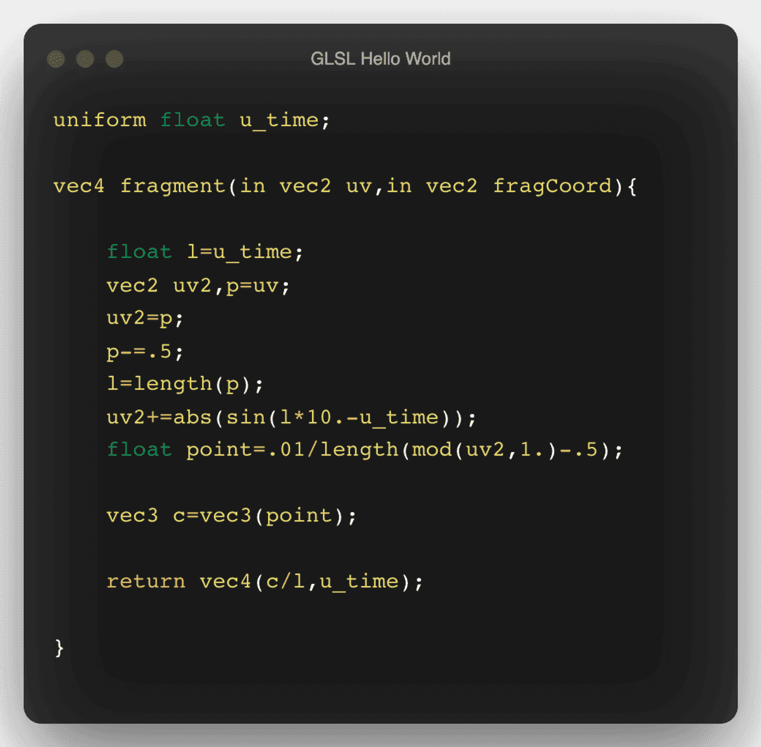 A GLSL code snippet.