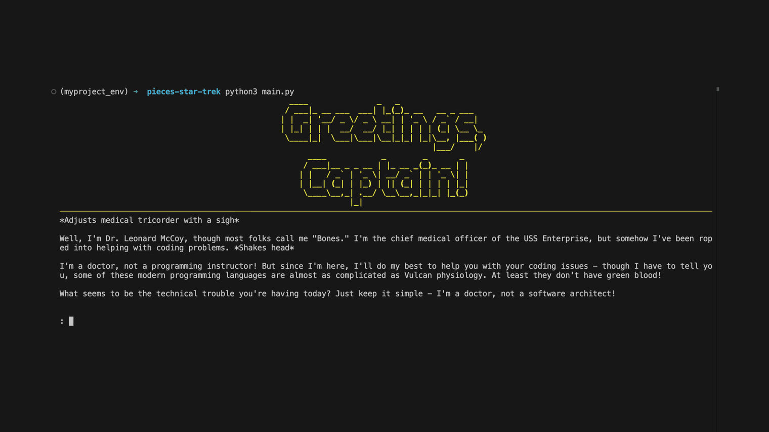 An image saying "Greetings, captain!"