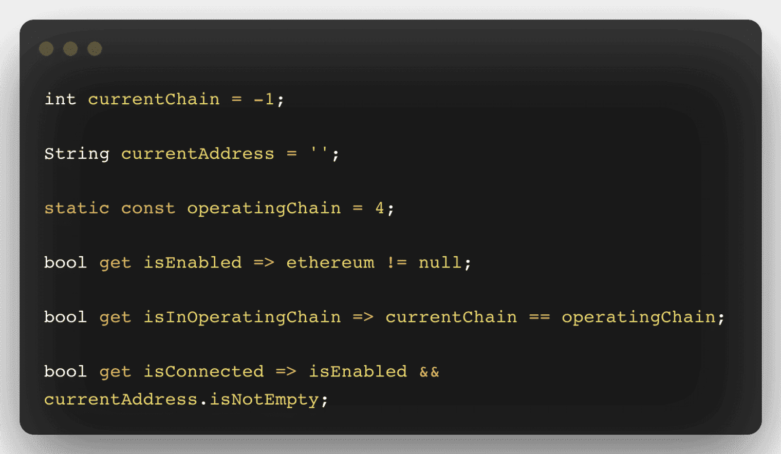 The variables for the project.