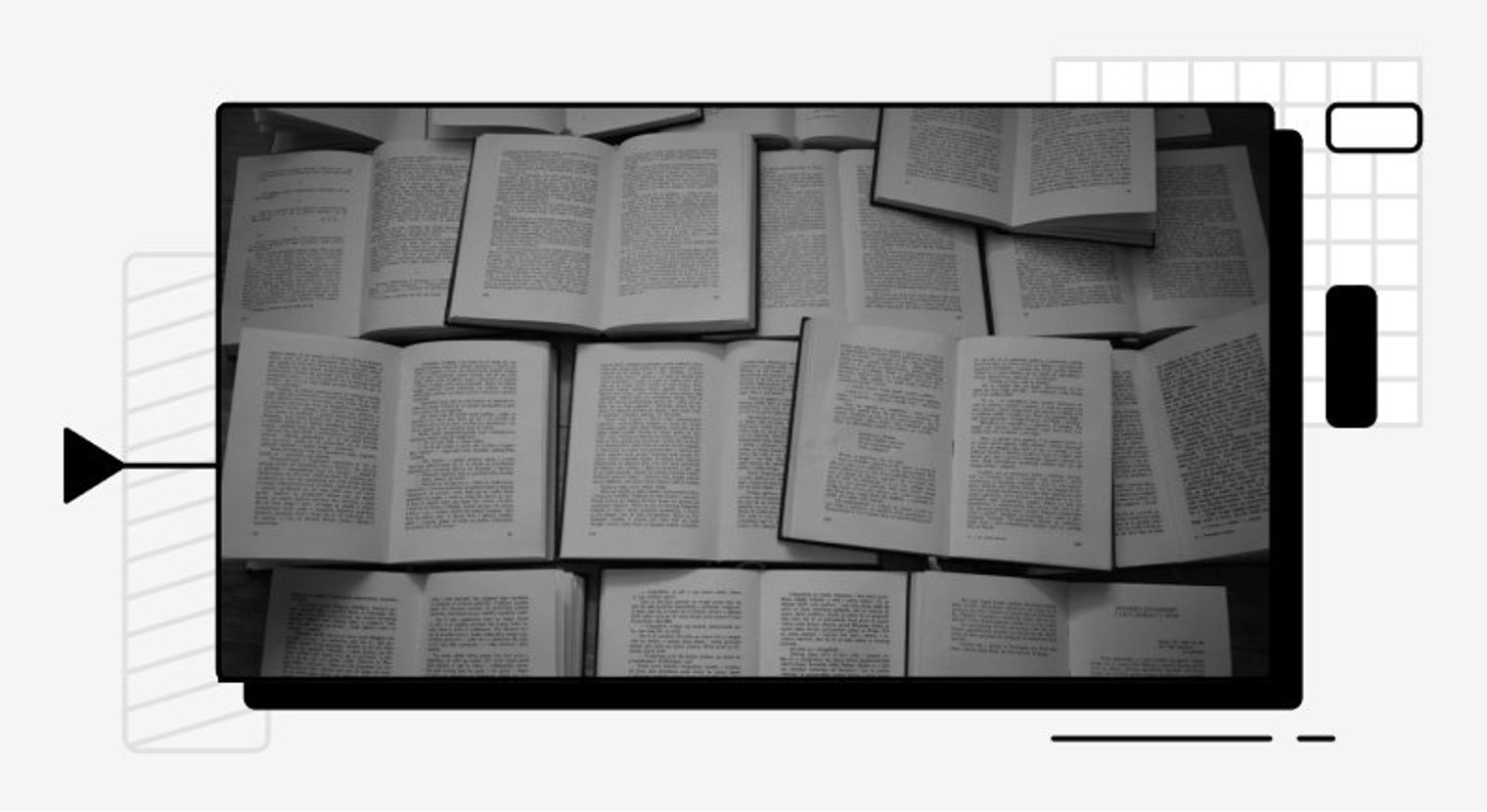 Books lying open.