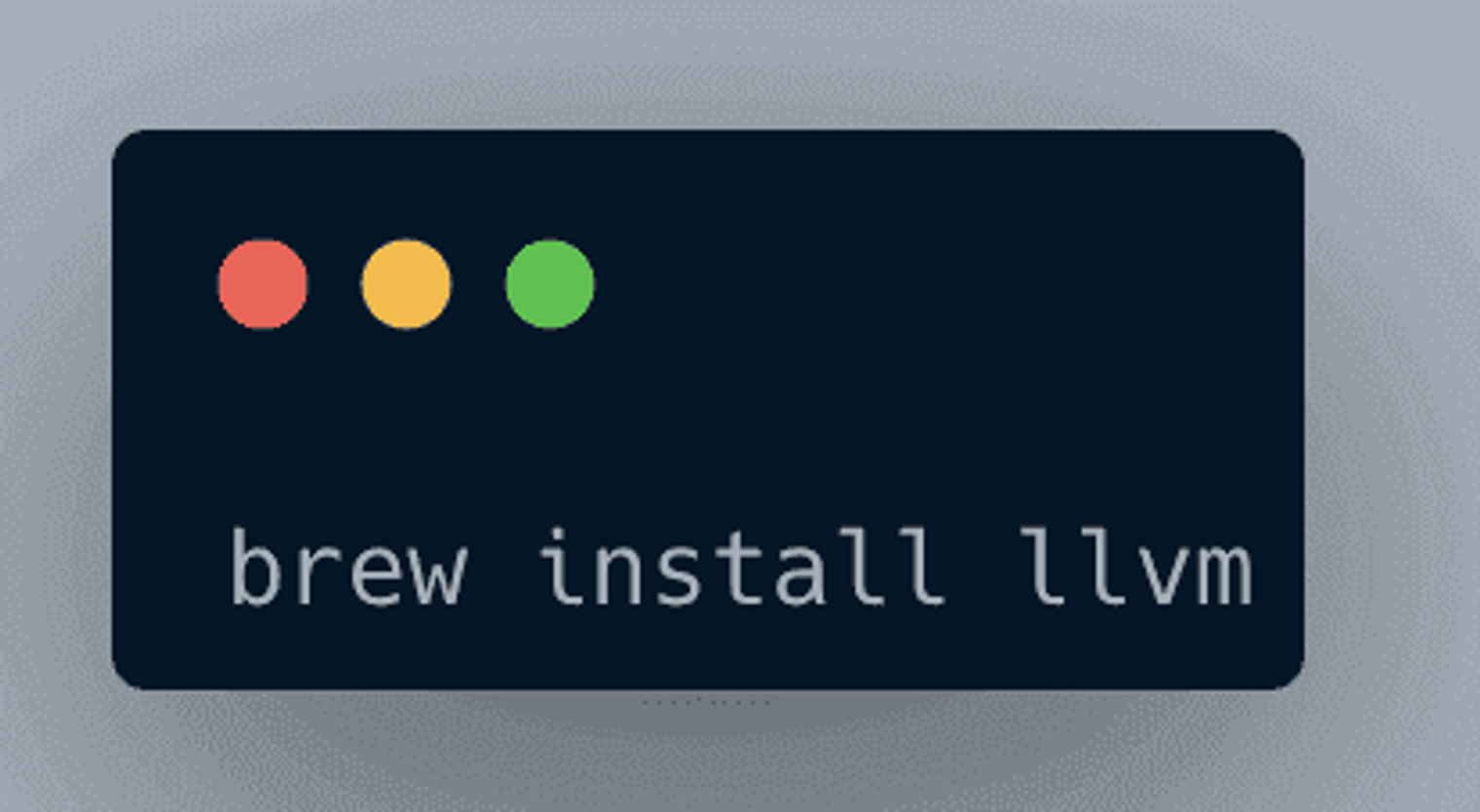 A screenshot of the 'brew install llvm' command to write in the terminal