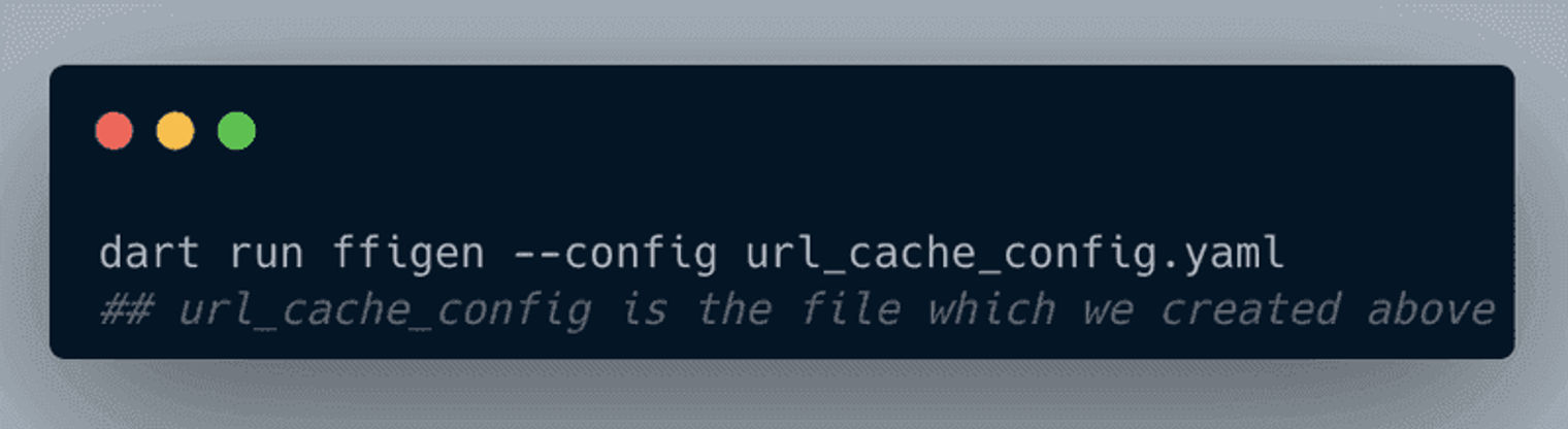 Terminal command to run the FFI Bindings