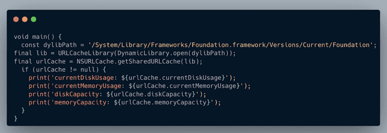 loading the FFI programming generated library in the terminal